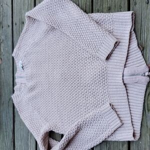 Society 8 Peach Lurex Sweater Large back zip uneven hem